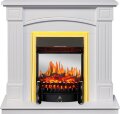 Электрокамин Royal Flame Boston - Белый (Высота 925см) с очагом Fobos FX M Brass 1