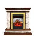 Электрокамин Royal Flame Calgary - Дуб / Сланец белый с очагом Majestic FX M Brass 1
