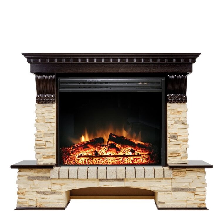 Электрокамин Royal Flame Pierre Luxe угловой - Темный дуб / Сланец с очагом Jupiter FX New