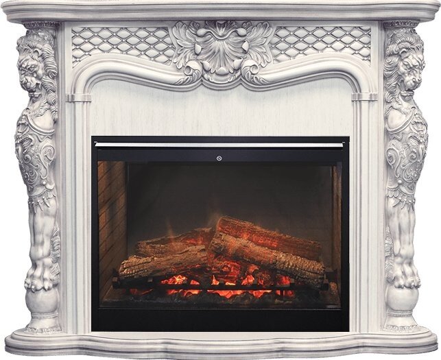 Электрокамин Dimplex Castle - Слоновая кость с темной патиной с очагом Symphony 30'' DF3020-INT