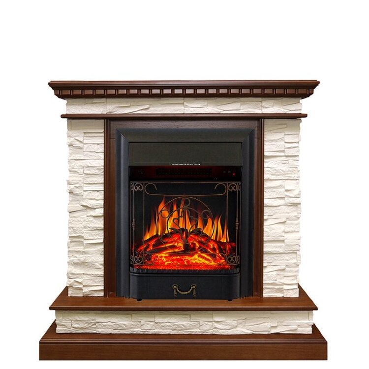 Электрокамин Royal Flame Calgary - Дуб / Сланец белый с очагом Majestic FX Black