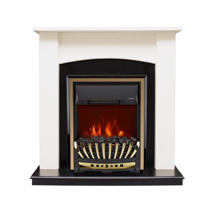 Электрокамин Royal Flame Baltimore - Слоновая кость, черный с очагом Aspen Gold