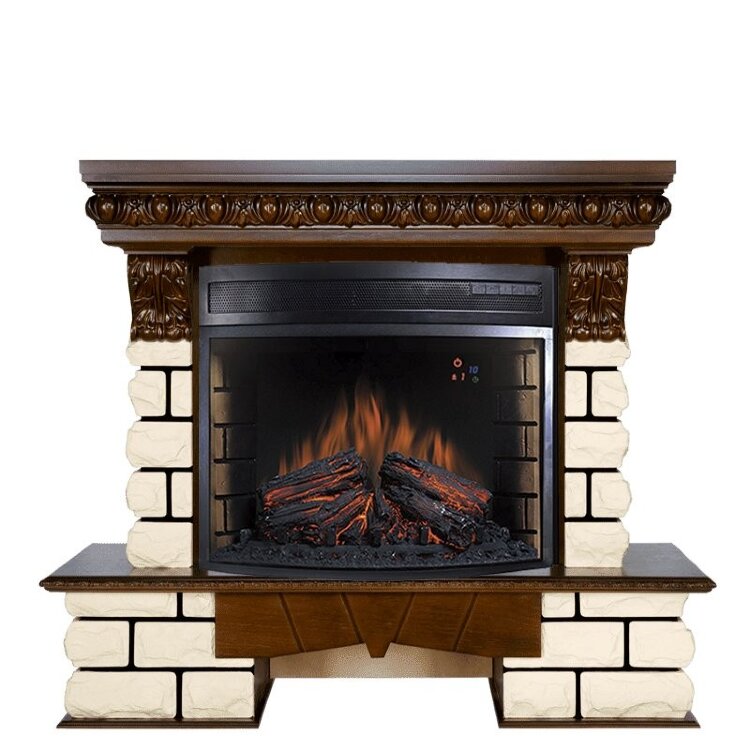 Электрокамин Royal Flame Pierre Luxe LORD - Темный дуб / Белый с очагом Dioramic 28 LED FX