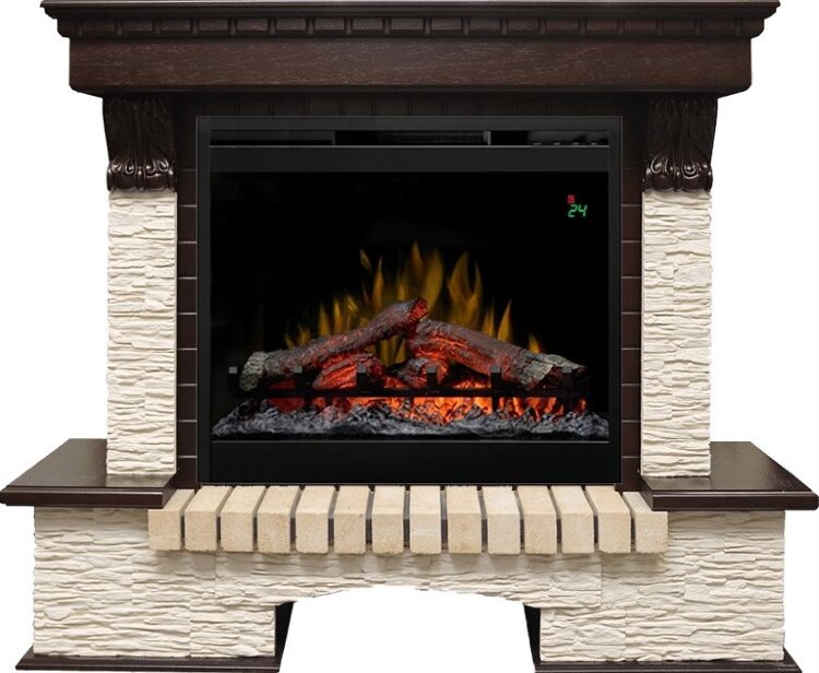 Электрокамин Dimplex Pierre Luxe - Темный дуб / Сланец мелкий с очагом Symphony 26'' DF2624-L