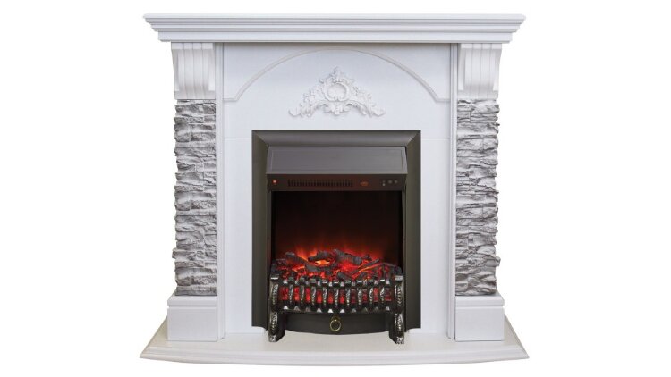 Камин электрический RealFlame Athena WT GR с Fobos Lux BL