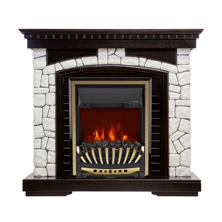 Электрокамин Royal Flame Glasgow - Венге / Белый с очагом Aspen Gold