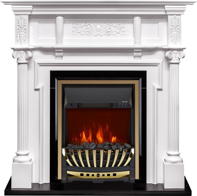 Электрокамин Royal Flame Oxford - Белый с очагом Aspen Gold