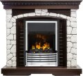 Электрокамин Dimplex Glasgow - Темный дуб / Белый с очагом Flagstaff 1