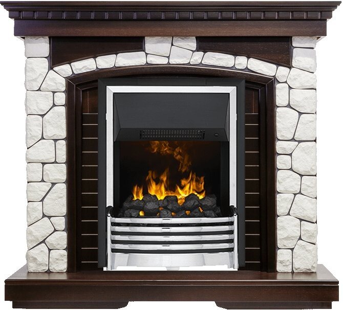 Электрокамин Dimplex Glasgow - Темный дуб / Белый с очагом Flagstaff