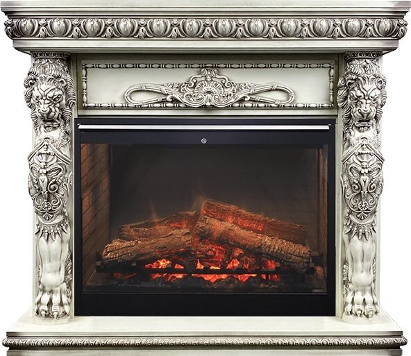 Электрокамин Dimplex Windsor - Слоновая кость с патиной с очагом Symphony 30'' DF3020-INT