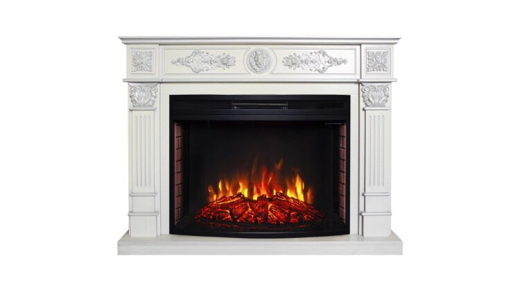 Камин электрический RealFlame Leonardo 33 WT с очагом FireSpace 33 SIR