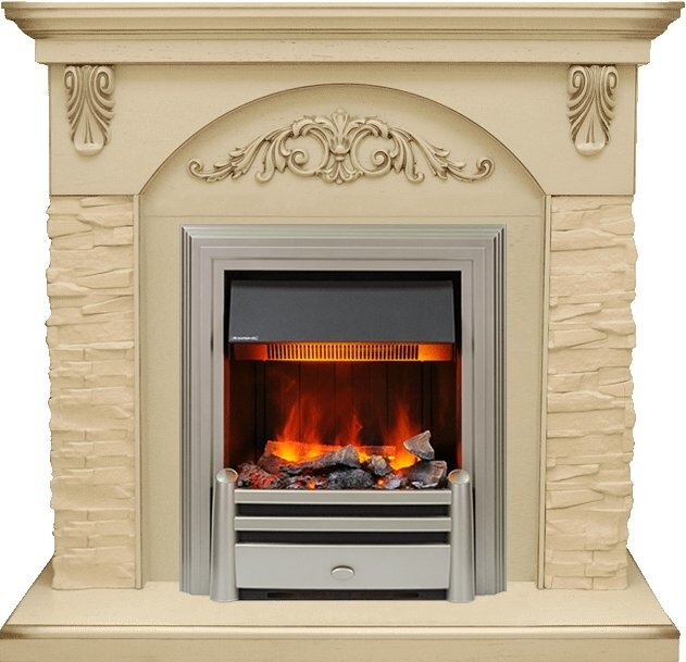 Электрокамин Dimplex Bern Сланец крупный бежевый / Алебастр темная патина с очагом Chesford