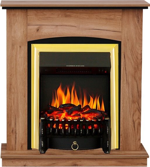 Электрокамин Royal Flame Barcelona (разборный) - Дуб табачный с очагом Fobos FX Brass