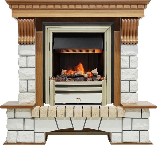 Электрокамин Dimplex Pierre Luxe - Дуб / Белый с очагом Cavendish