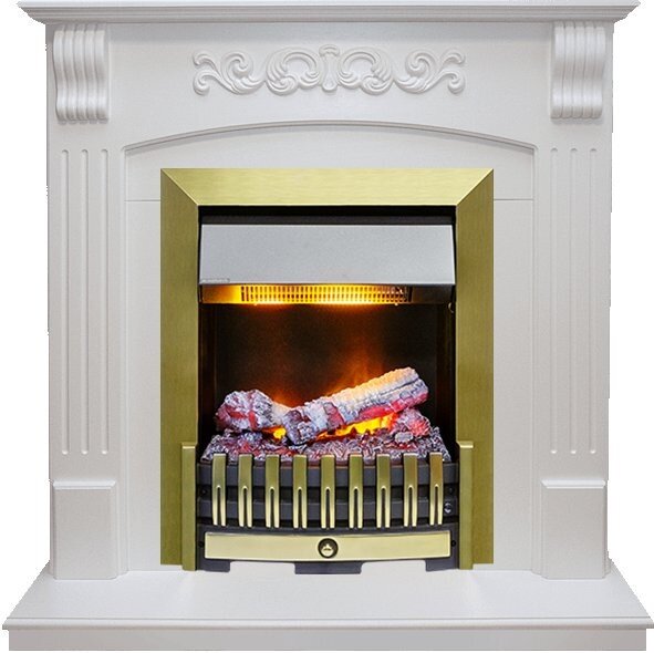 Электрокамин Dimplex Sorrento - Белый дуб с очагом Danville Antique Brass FB2