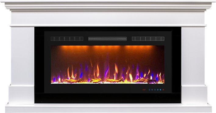 Электрокамин Royal Flame California - Белый (Высота 850 мм) с очагом Crystal 36 RF