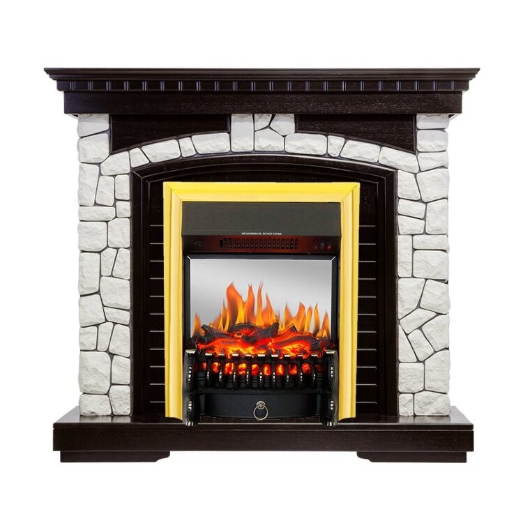 Электрокамин Royal Flame Glasgow - Венге / Белый с очагом Fobos FX M Brass