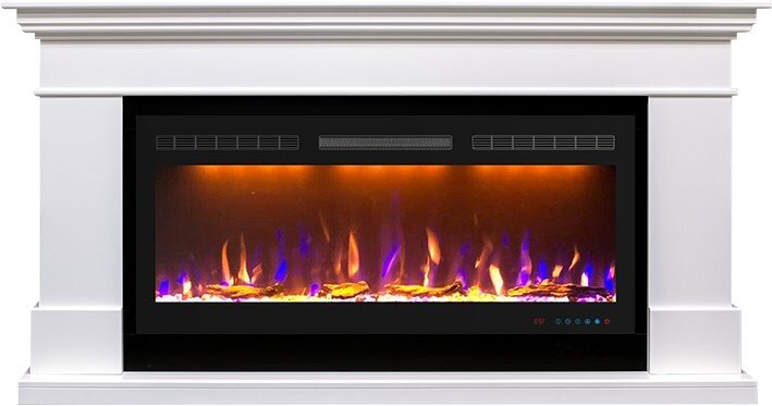 Электрокамин Royal Flame California - Белый (Высота 850 мм) с очагом Crystal 40 RF