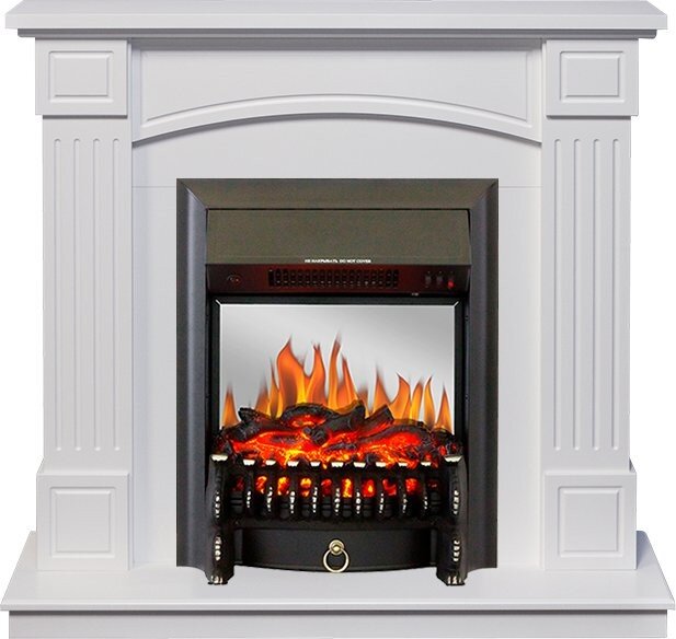 Электрокамин Royal Flame Boston - Белый (Высота 925см) с очагом Fobos FX M Black