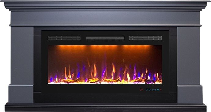 Электрокамин Royal Flame California - Серый графит (Высота 850 мм) с очагом Crystal 36 RF