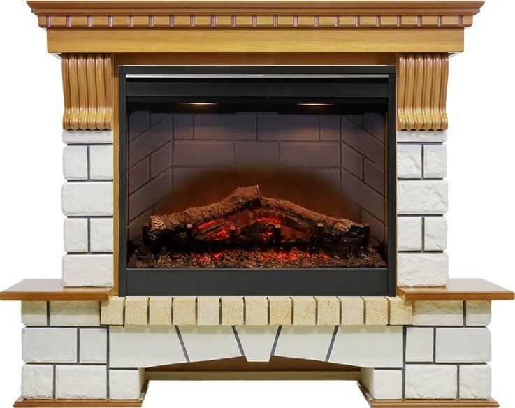 Электрокамин Dimplex Pierre Luxe - Дуб / Белый (Высота 1004мм) с очагом Symphony 26'' DF2608-INT