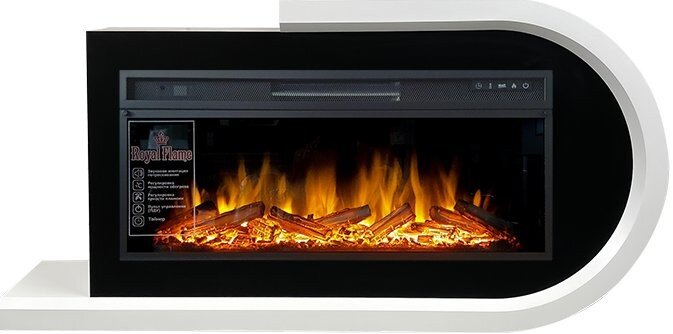 Электрокамин Royal Flame Basel R - Белый с черным с очагом Vision 42 LOG LED
