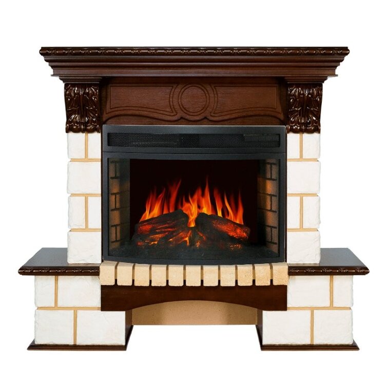 Электрокамин Royal Flame Pierre Luxe - Шампань / Темный дуб с очагом Dioramic 25 LED FX