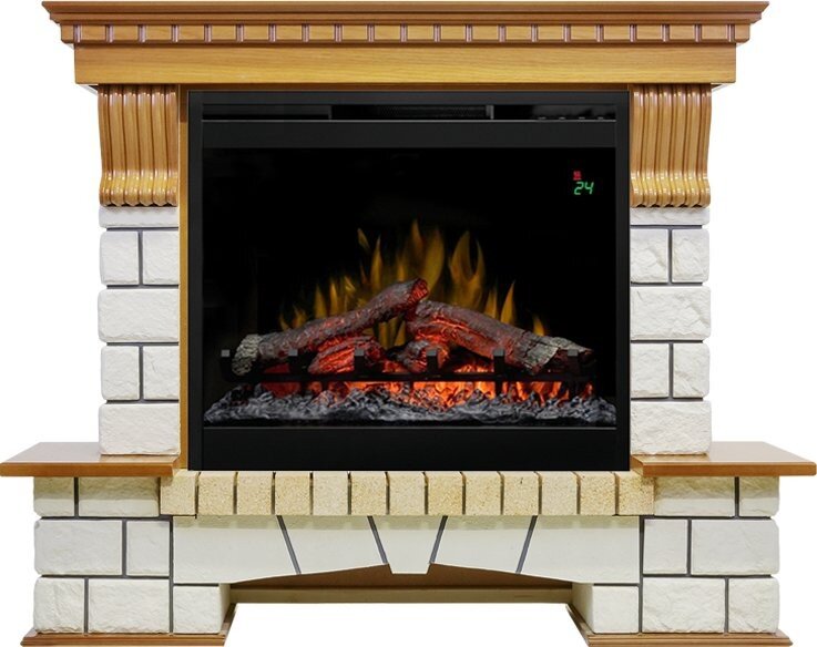Электрокамин Dimplex Pierre Luxe - Дуб / Белый (Высота 1004мм) с очагом Symphony 26'' DF2624-L