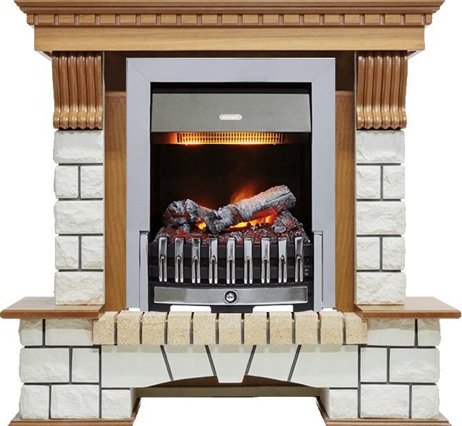 Электрокамин Dimplex Pierre Luxe - Дуб / Белый с очагом Danville Chrome FB2