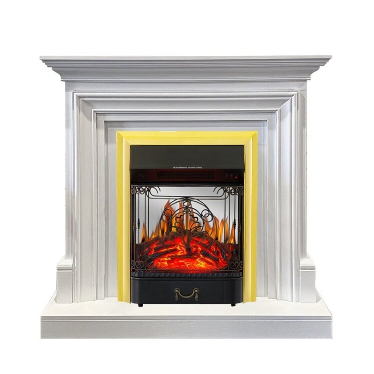 Электрокамин Royal Flame Bradford - Белый с очагом Majestic FX M Brass
