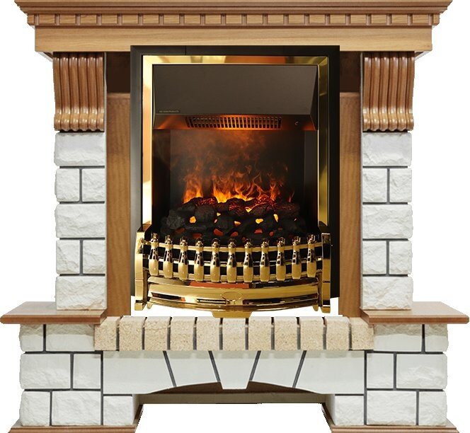 Электрокамин Dimplex Pierre Luxe - Дуб / Белый с очагом Atherton