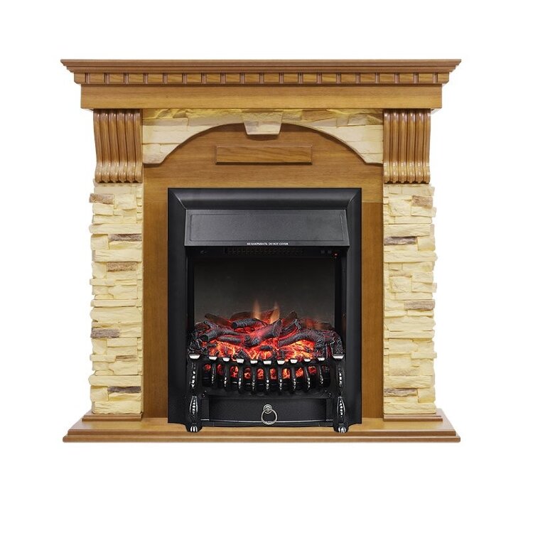 Электрокамин Royal Flame Dublin -  Дуб / Сланец с очагом Fobos FX Black