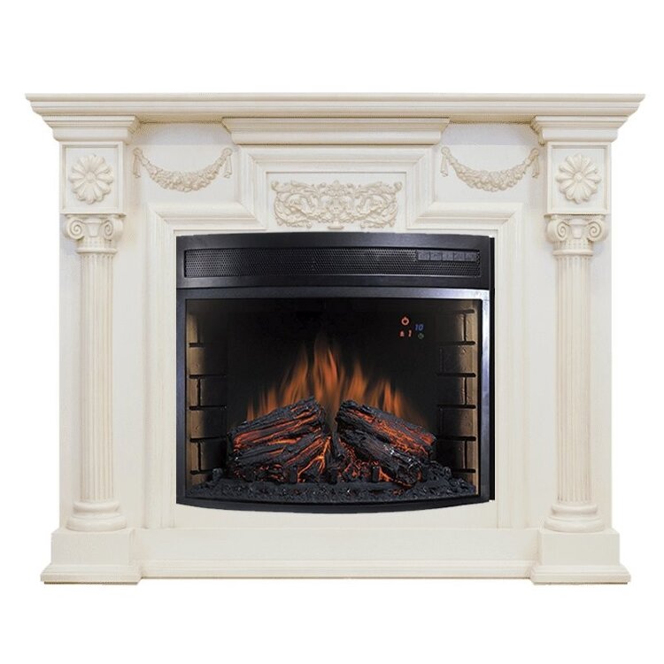 Электрокамин Royal Flame London - Слоновая кость с патиной с очагом Dioramic 28 LED FX