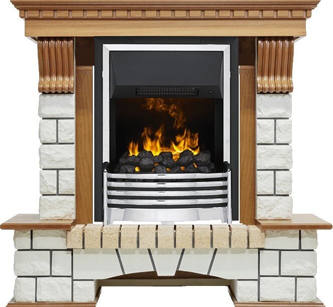 Электрокамин Dimplex Pierre Luxe - Дуб / Белый с очагом Flagstaff