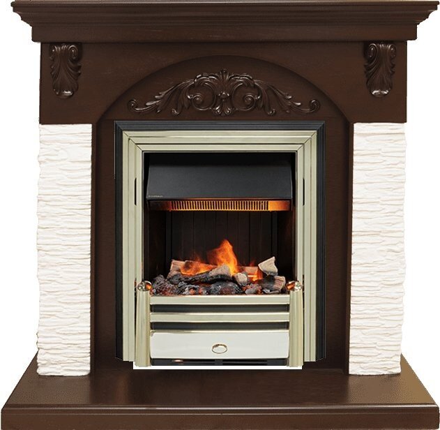 Электрокамин Dimplex Bern Сланец мелкий белый / Темный дуб с очагом Cavendish