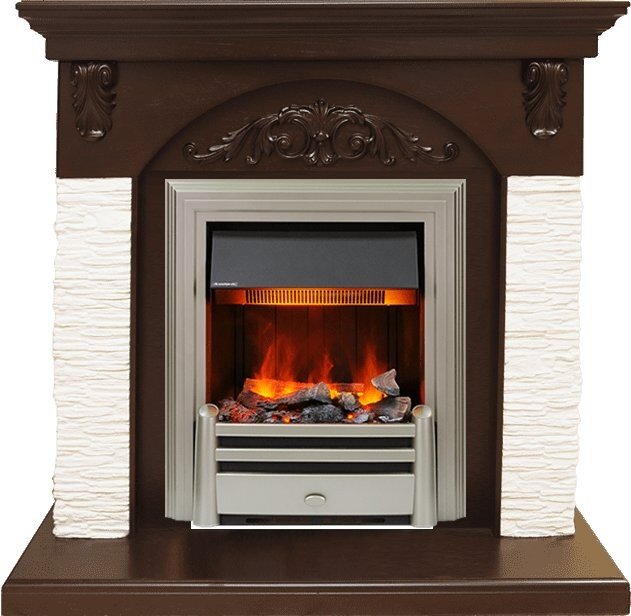 Электрокамин Dimplex Bern Сланец мелкий белый / Темный дуб с очагом Chesford