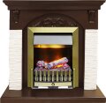 Электрокамин Dimplex Bern Сланец мелкий белый / Темный дуб с очагом Danville Antique Brass FB2 1