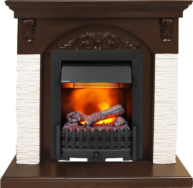 Электрокамин Dimplex Bern Сланец мелкий белый / Темный дуб с очагом Danville Black FB2