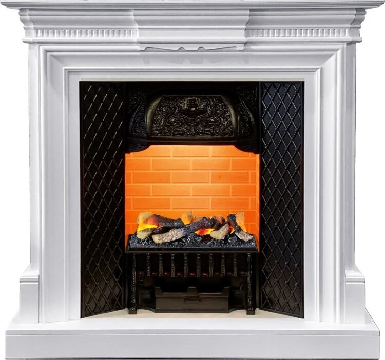 Электрокамин Dimplex Chelsea - Белый (Ширина 1080см) с очагом Cassette 400 LNH-INT (с дровами)