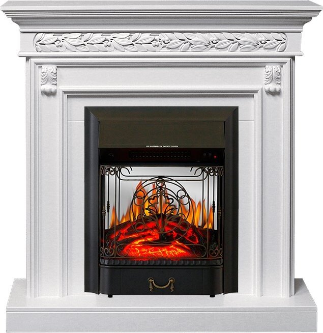 Электрокамин Royal Flame Valletta - Белый (Ширина 1040 мм) с очагом Majestic FX M Black