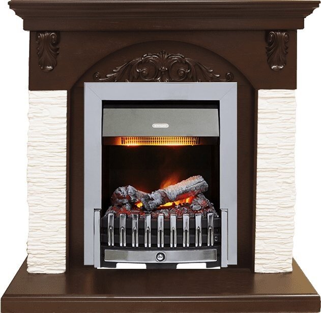 Электрокамин Dimplex Bern Сланец мелкий белый / Темный дуб с очагом Danville Chrome FB2