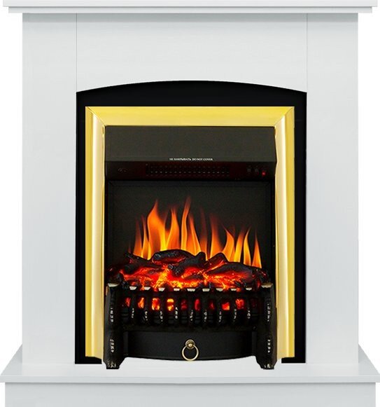 Электрокамин Royal Flame Barcelona (разборный) - Белый с очагом Fobos FX Brass
