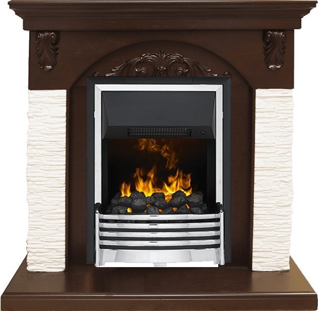 Электрокамин Dimplex Bern Сланец мелкий белый / Темный дуб с очагом Flagstaff