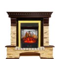 Электрокамин Royal Flame Pierre Luxe угловой - Темный дуб / Сланец с очагом Majestic FX M Brass 1