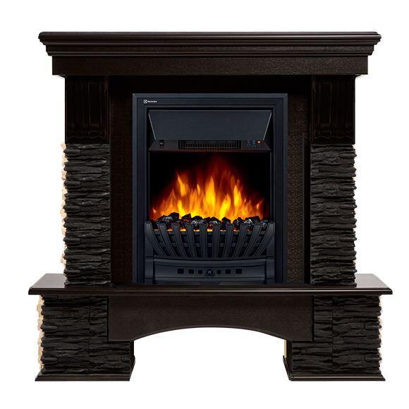 Портал Firelight Pietra Nuovo Classic сланец чёрный, шпон венге