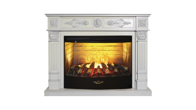Камин электрический RealFlame Leonardo 33 WT с очагом Firestar 33 3D