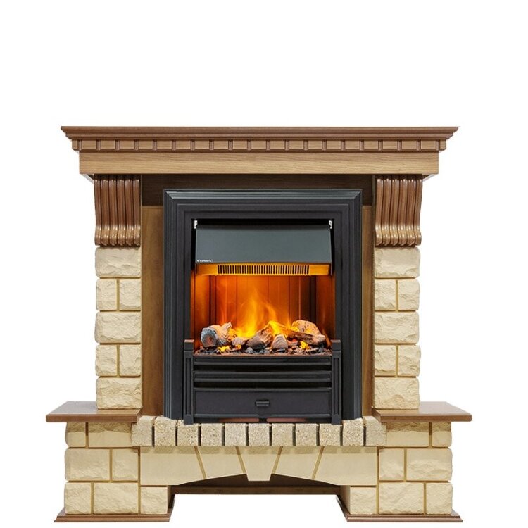 Электрокамин Dimplex Pierre Luxe - Дуб / Шампань с очагом Brookline Black