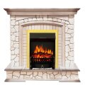 Электрокамин Royal Flame Preston - Белый/Слоновая кость с патиной с очагом Fobos FX Brass 1