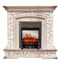 Электрокамин Royal Flame Preston - Белый/Слоновая кость с патиной с очагом Fobos FX M Black 1