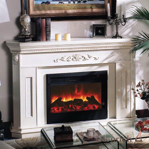 Электрокамин Гленрич Каролина  белый